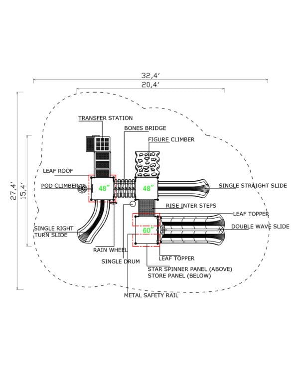 A drawing of the layout of a building.