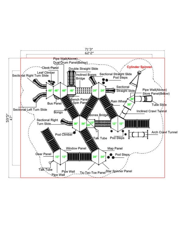 A diagram of the layout of an airport.