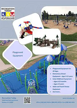 A playground with many different types of equipment.