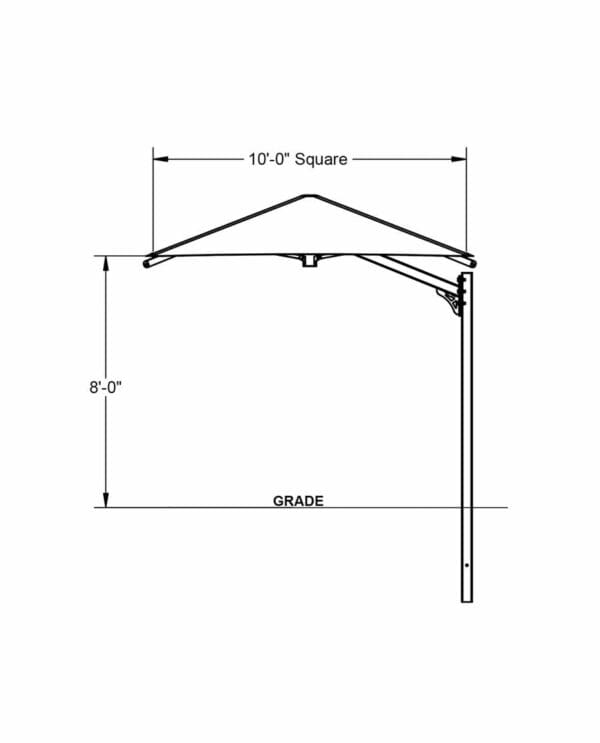 10' Square Cantilever Umbrella | Shade Structure - Image 2