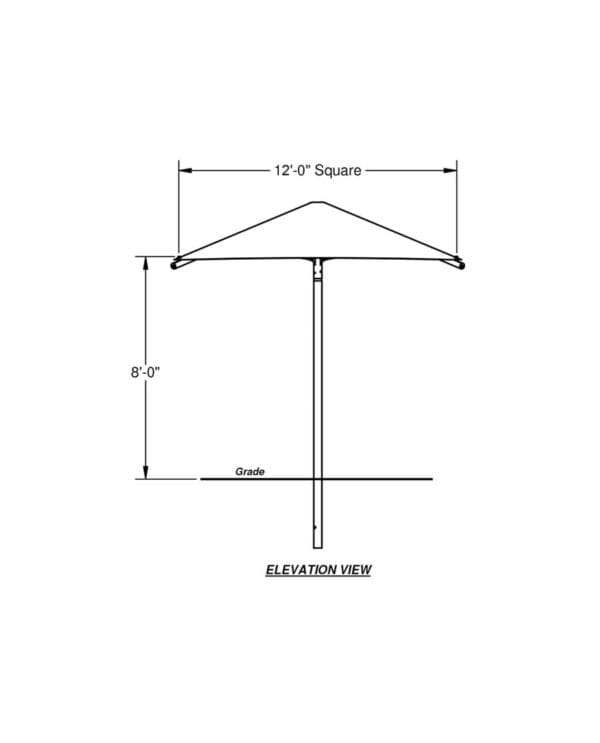 12' x 12' Square Umbrella | Shade Structure - Image 2