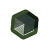 Here's an alt tag for the image: Hexagonal gazebo, green roof, top view.