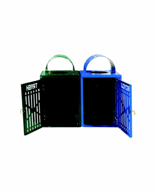 32 Gallon Diamond Trash/Recycling Bins With Doors - Image 2