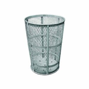 Metal mesh trash can.