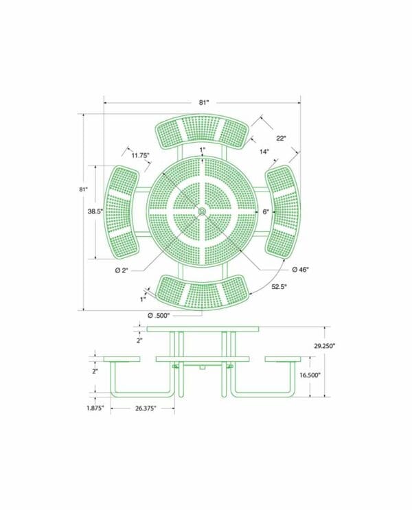 46" Perforated Round Table - Image 2