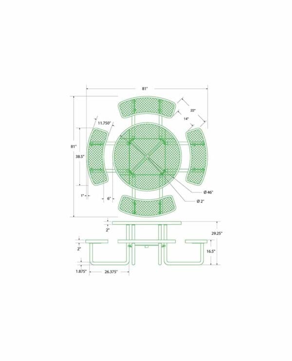 46" Round Expanded Metal Table - Image 2