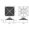 Gazebo architectural plans: top, front, side views.