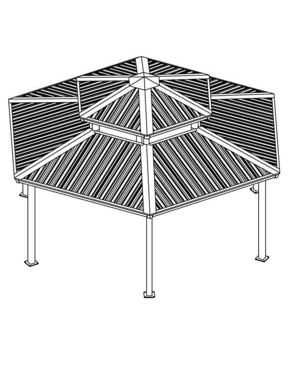 24' Hexagonal 2-Tier | Steel Frame Shelter - Image 3