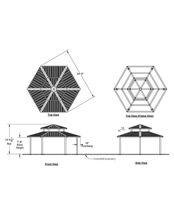 24' Hexagonal 2-Tier | Steel Frame Shelter - Image 4