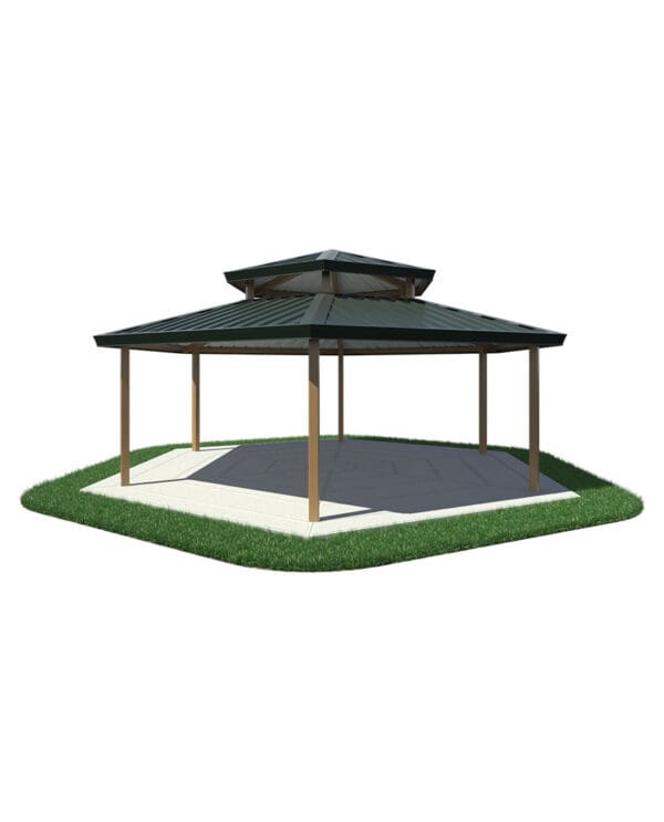 28' Hexagonal 2-Tier | Steel Frame Shelter