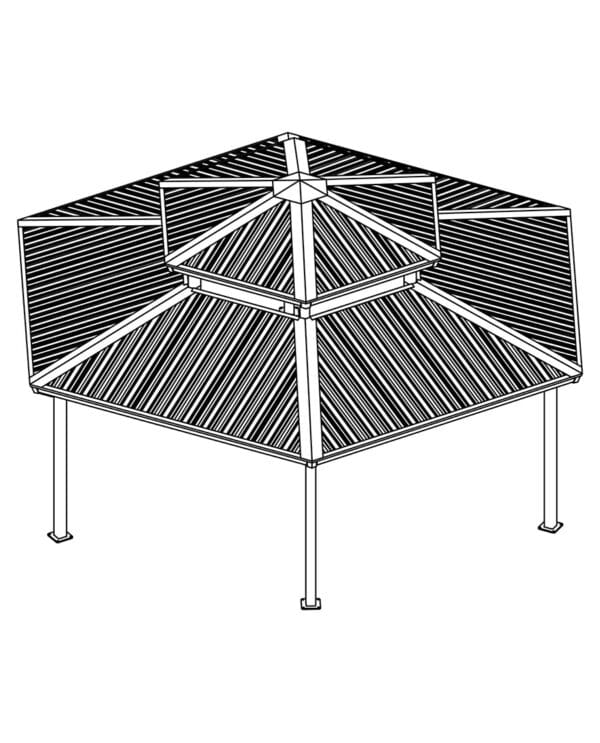 28' Hexagonal 2-Tier | Steel Frame Shelter - Image 3