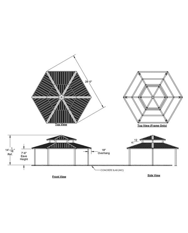 28' Hexagonal 2-Tier | Steel Frame Shelter - Image 4