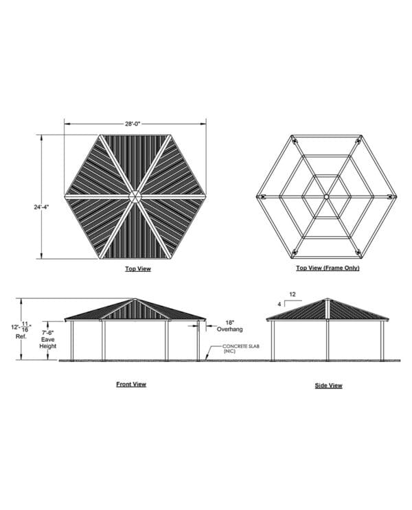 28' Hexagonal | Steel Frame Shelter - Image 4