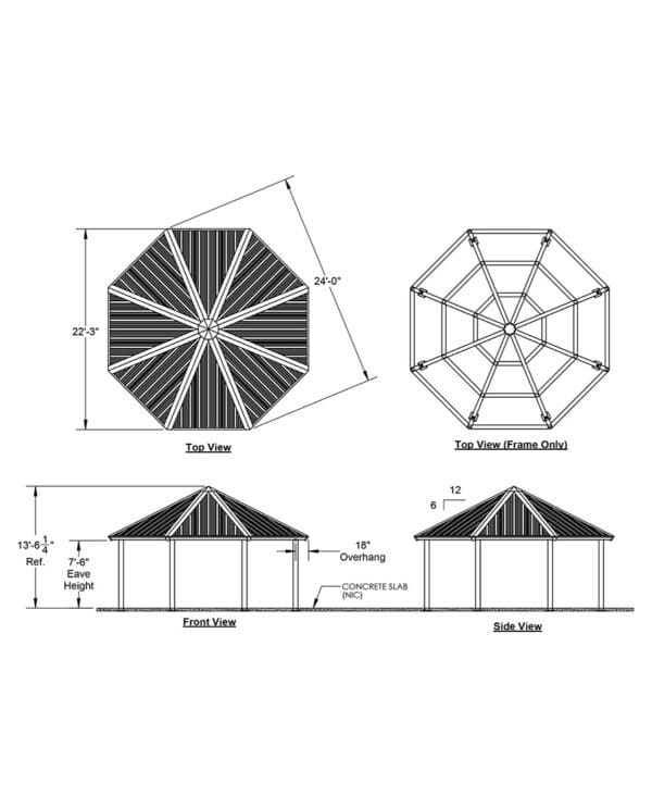 24' Octagonal | Steel Frame Shelter - Image 4