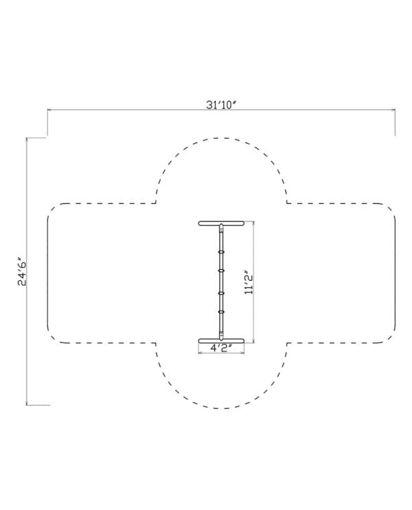 3.5" Arch Swing Frame 8ft - 1 Bay | Commercial Playground Equipment - Image 2