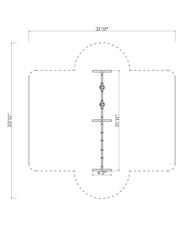 3.5" Arch Swing Frame 8ft - 2 Bay | Commercial Playground Equipment - Image 2