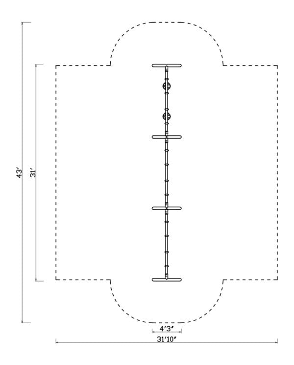 3.5" Arch Swing Frame 8ft - 3 Bay | Commercial Playground Equipment - Image 2