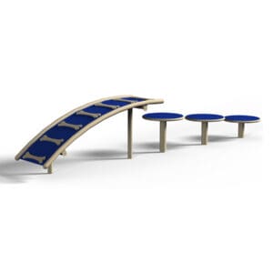 Dog agility ramp and stepping stones.