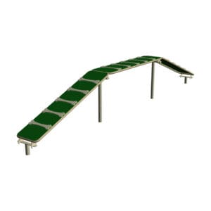 Dog agility seesaw ramp obstacle.
