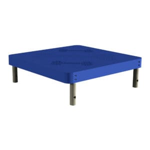 Blue square platform with legs.