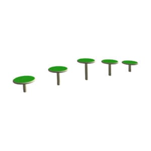 Green stepping stones playground equipment.