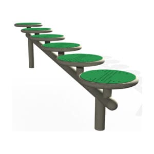 Green stepping stones playground equipment.