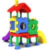 Colorful playset with slides and blocks.
