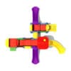 Colorful train-themed playground equipment.