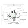 Playground layout diagram with dimensions.