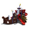 Pirate ship playground with slides.
