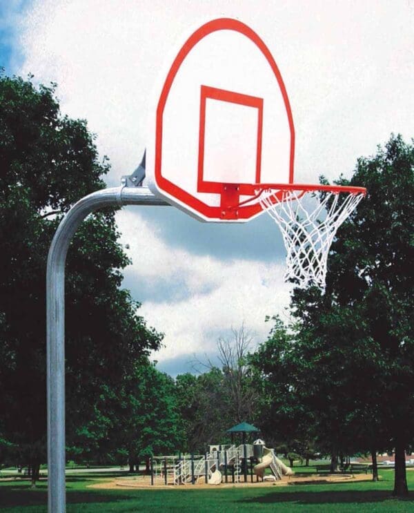 Economy Outdoor Gooseneck Basketball System w/ Aluminum Backboard | Sports Equipment