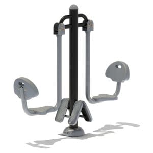 Outdoor leg press exercise machine.
