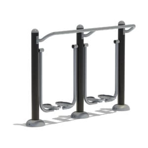 Outdoor double leg press fitness machine.