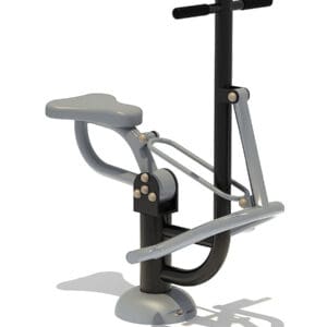Outdoor leg press exercise equipment.