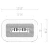 Technical drawing: recessed fixture dimensions.