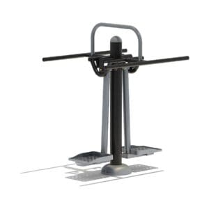Outdoor fitness, upper and lower body workout.