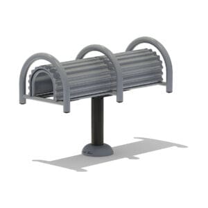 Outdoor fitness equipment: roll-out bench.