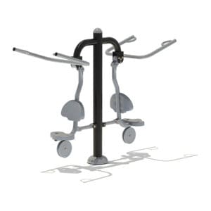 Outdoor gym leg and arm press machine.