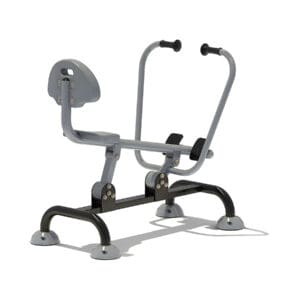 Outdoor seated rowing machine.