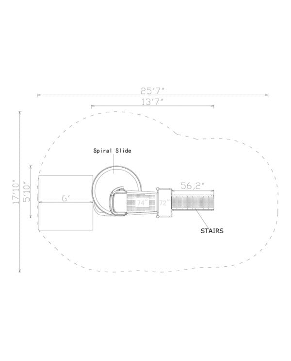 6' Free Standing Spiral Slide | Commercial Playground Equipment - Image 2