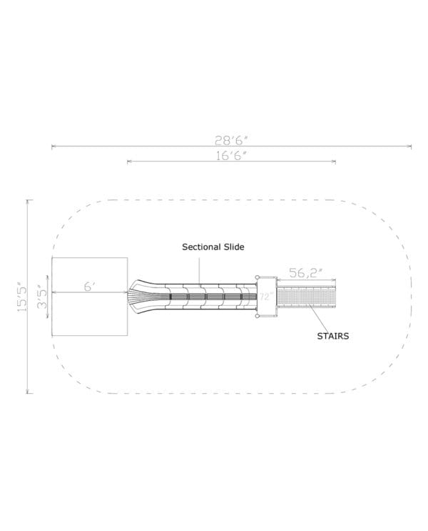 6' Free Standing Single Sectional Slide | Commercial Playground Equipment - Image 2