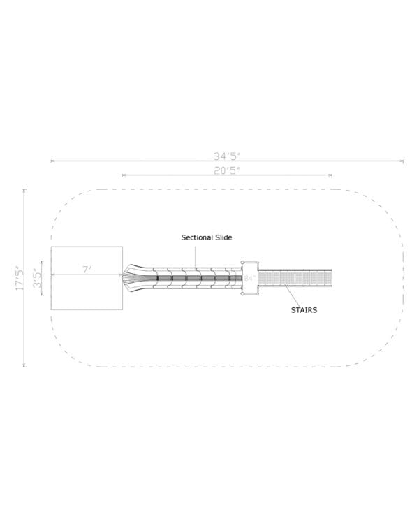 7' Free Standing Single Sectional Slide | Commercial Playground Equipment - Image 2