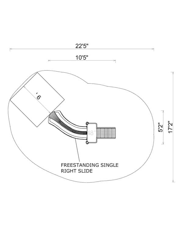 4' Free Standing Single Right Turn Slide | Commercial Playground Equipment - Image 2