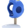 Blue playground climbing dome with holes.