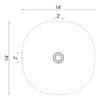14' diameter semicircle shower base diagram.