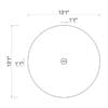Round ceiling light fixture, 13" diameter.