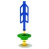 Here's an alt tag for the image: Colorful playground spinning toy.