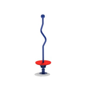 Blue and red playground spinner.
