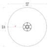 Diagram of 23'3" diameter round table.