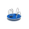 Blue playground spinner with handles.